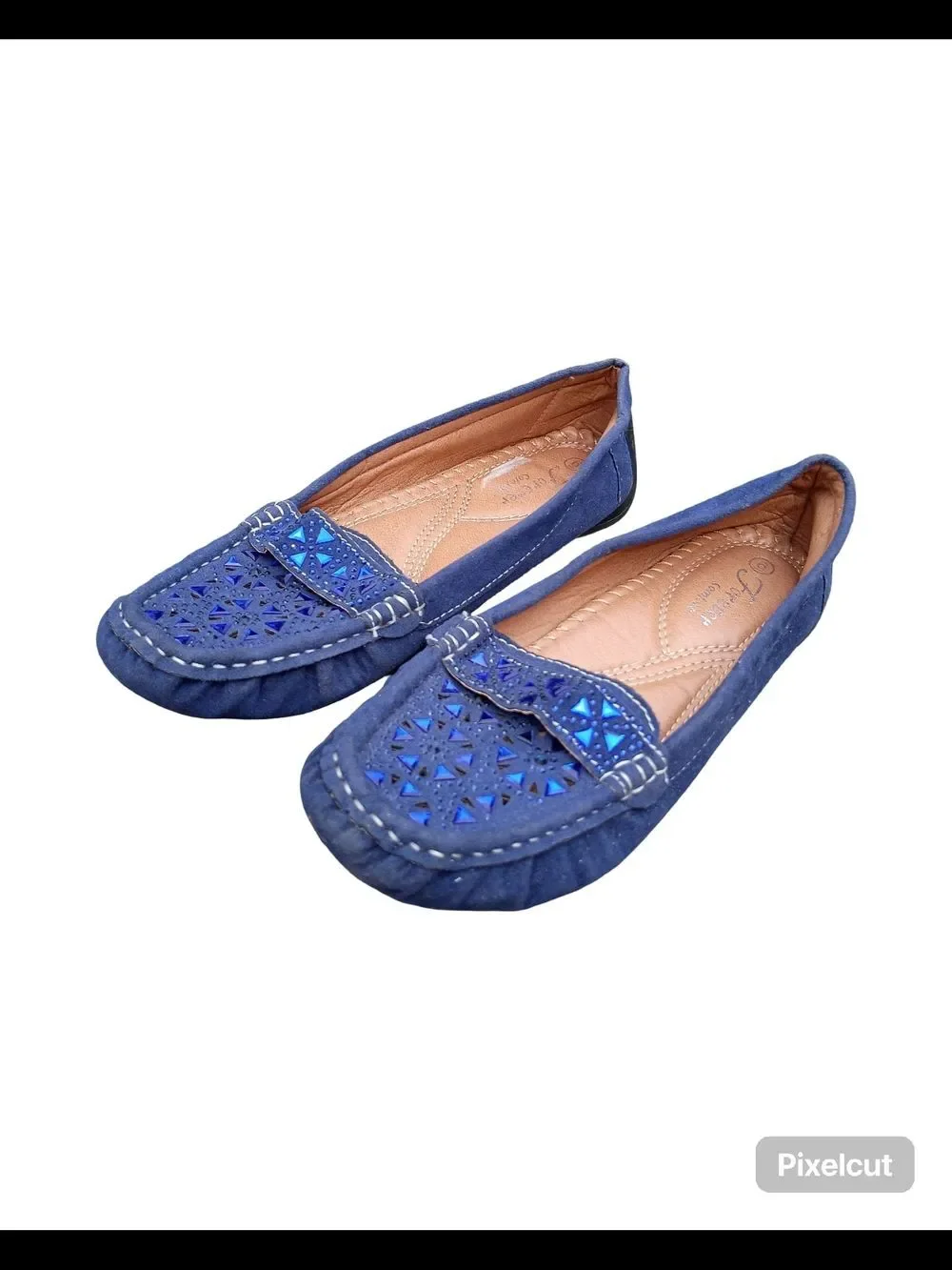 Blue Women's Casual Moccasin Flats